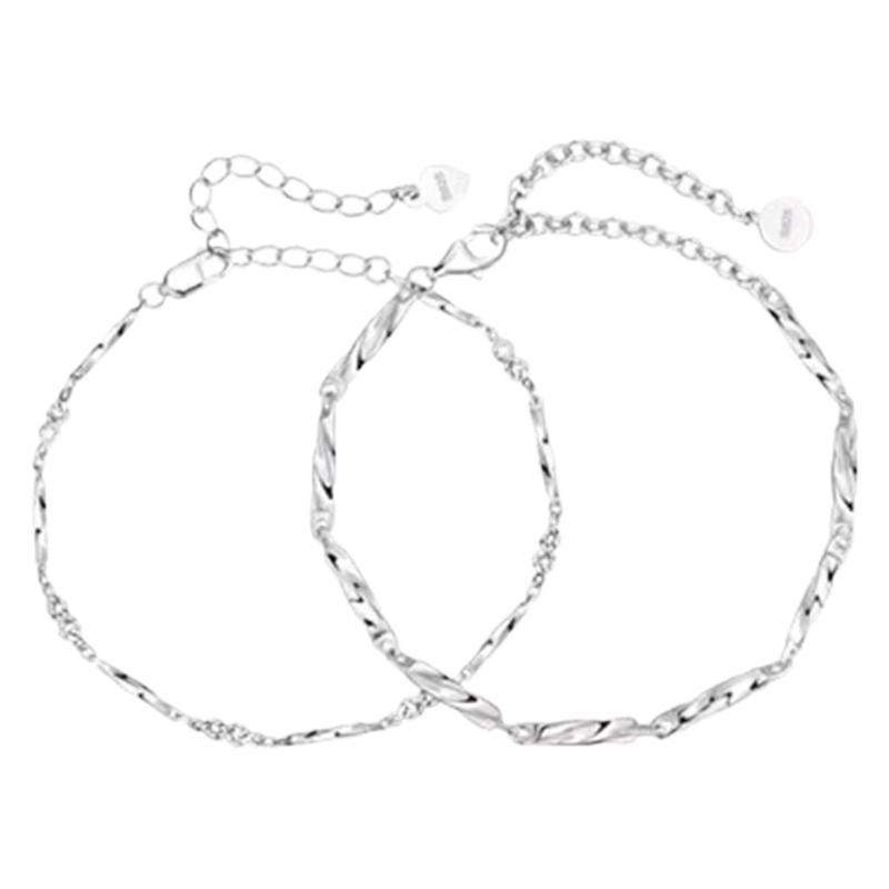 Fashionable Couple Bracelets Sterling Silver Plated