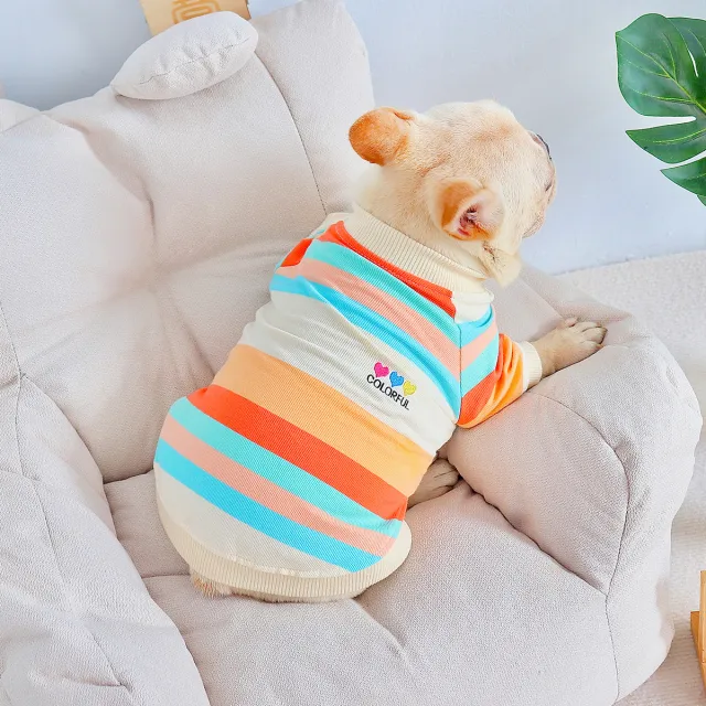 Fashion Colorful Striped Dog Clothes Colorful Stripes - Shop at LoveMi