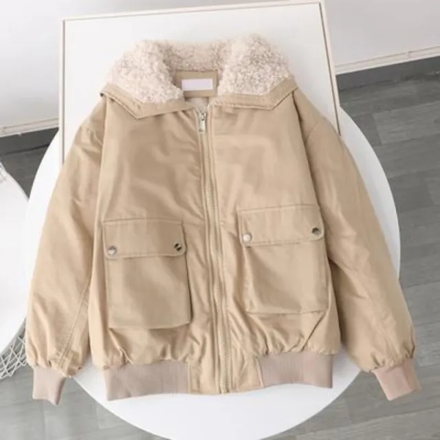 Women's Autumn And Winter Fleece Lined Candy Color Overalls Light Coffee - Shop at LoveMi