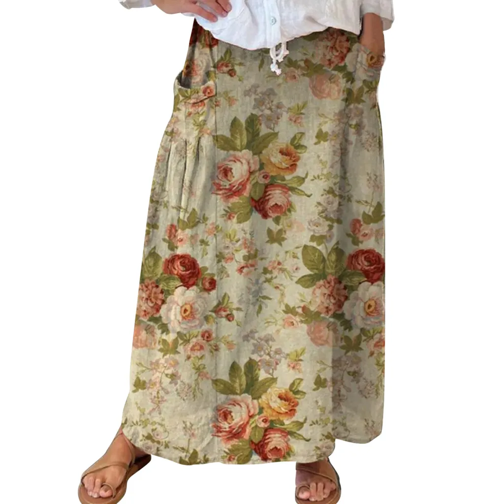 Women's Fashion Vintage Floral Holiday Dress - Floral