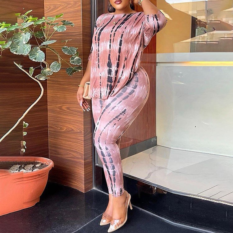 Women's Fashion Waist Shaping Hip Lift Seamless High Elastic Print Casual Yoga Pants Top Suit