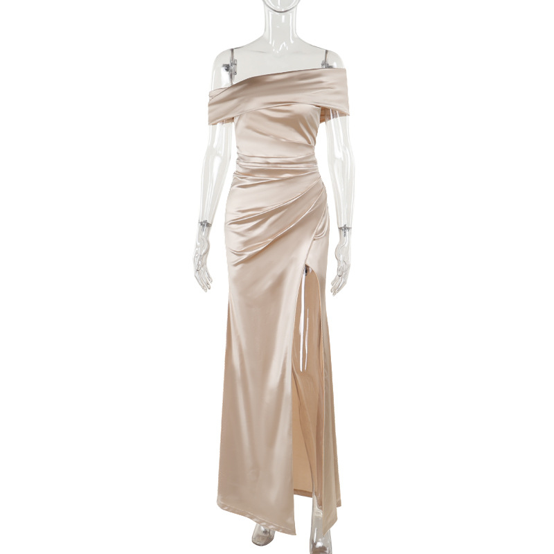 Socialite Style Elegant Women's Split Dress Champagne Xs - Shop at LoveMi