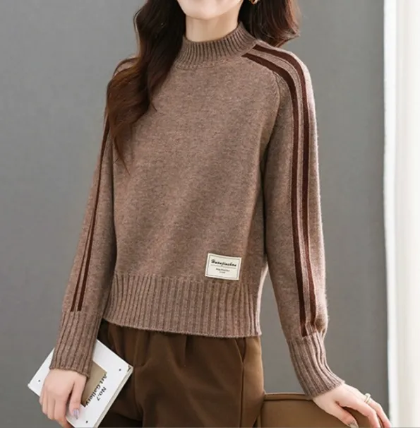 Short Sweater Women's Small Foreign Wool Bottoming Shirt Autumn And Winter Camel - Shop at LoveMi
