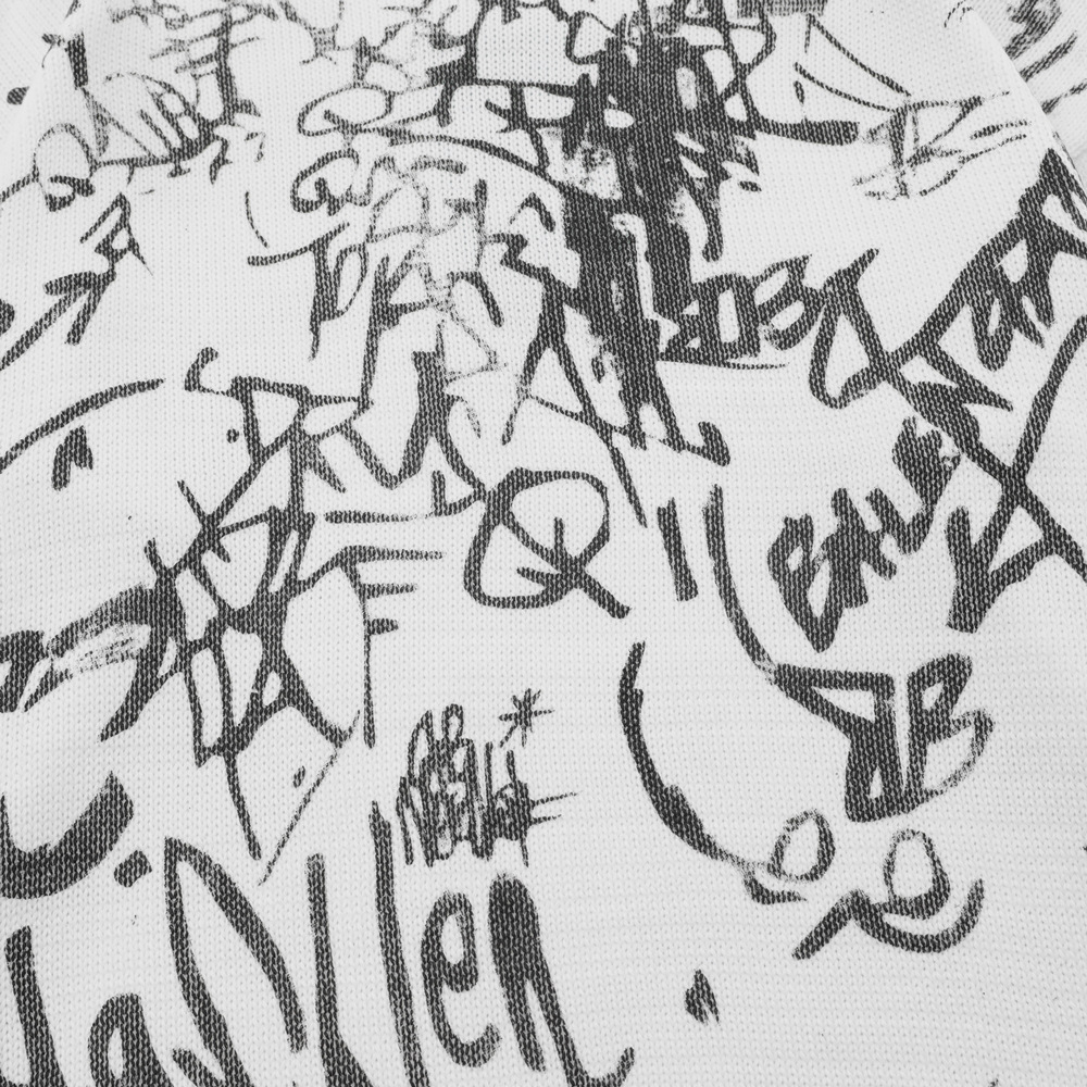 Men's Graffiti Printing Round Neck Sweater