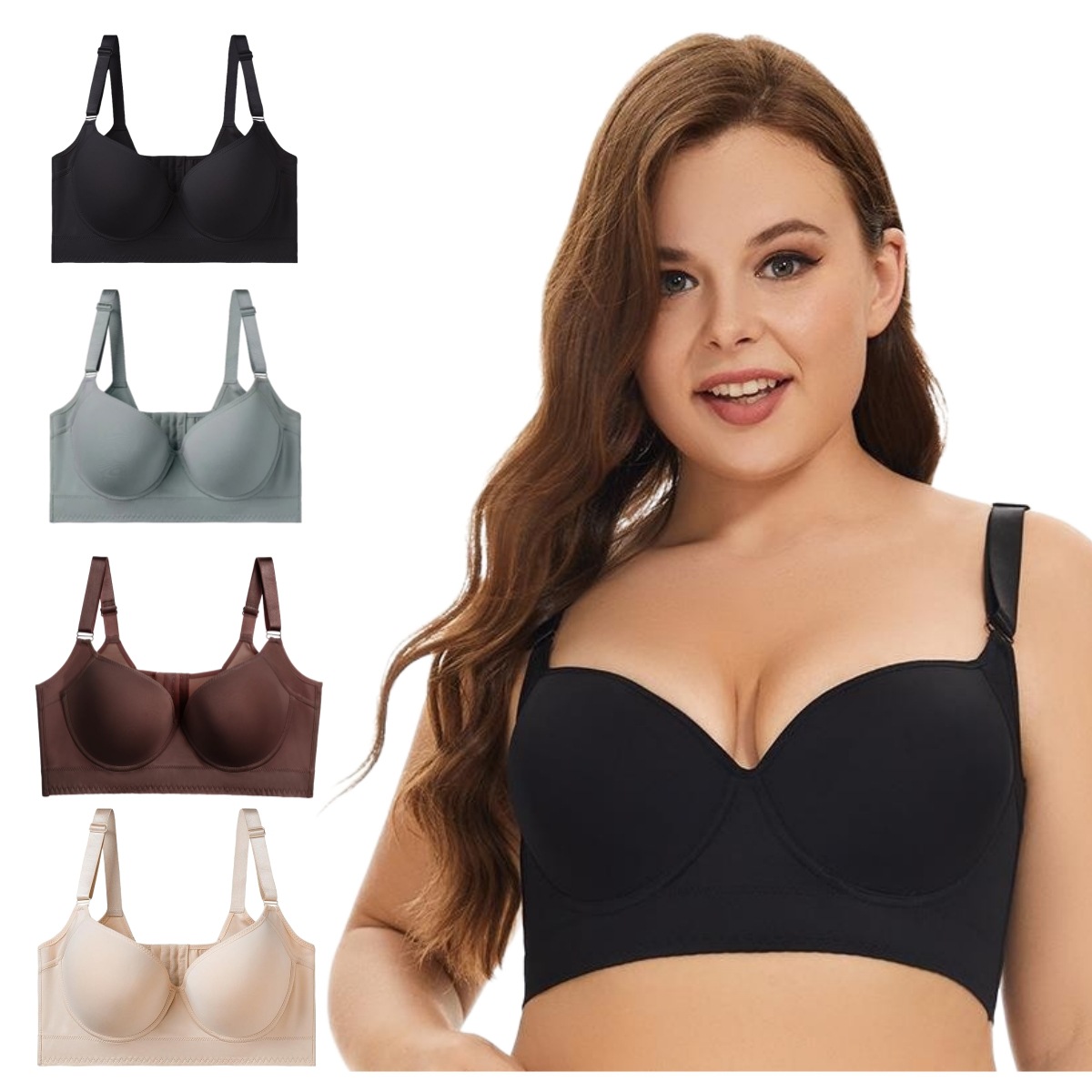 Underwire Bra To Reduce Accessory Breasts And Prevent Sagging With A Deep V-neck