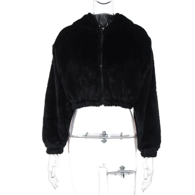 Women's Fashion Hooded Plush Long sleeved Top Black - Shop at LoveMi