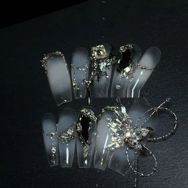 Zircon Fishing Line Butterfly Handmade High end Wear Nail Butterfly - Shop at LoveMi