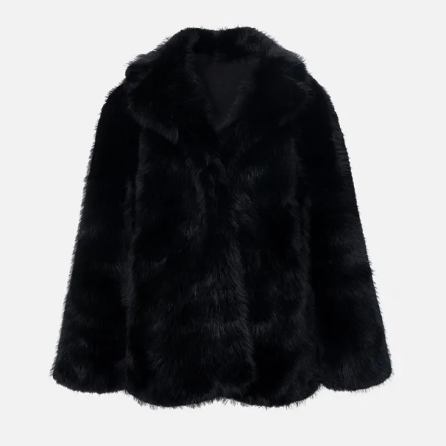 Artificial Fur Warm Coat Thick Coat Women Black - Shop at LoveMi