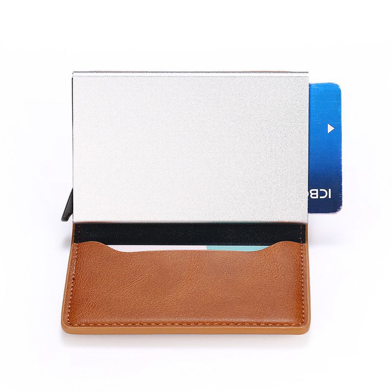 Men's Metal Anti-magnetic ID Card Holder New Student Wallet Business Card Holder