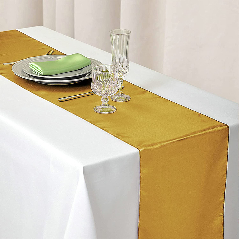 High-density Serged-edge Decorative Satin Table Runner