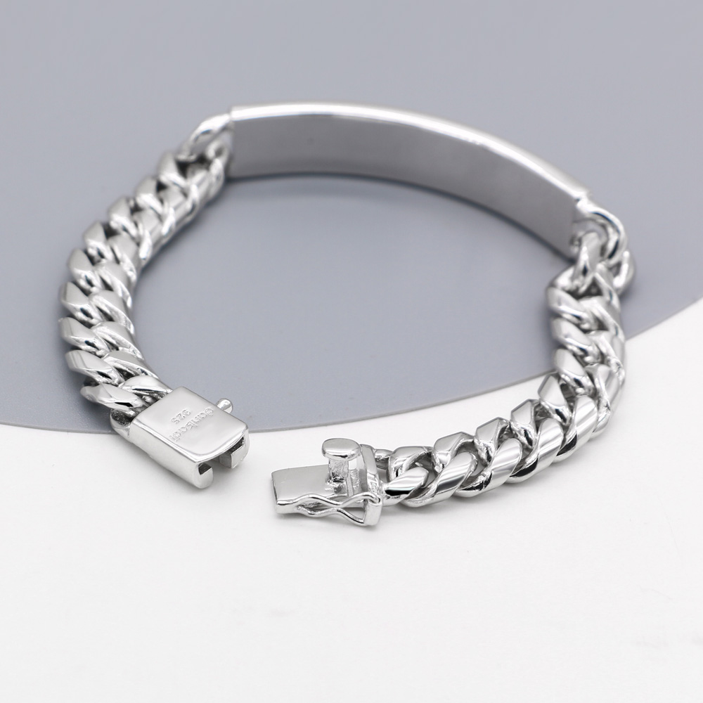 Title 7, S925 Sterling Silver Handcrafted Platinum Bracelet