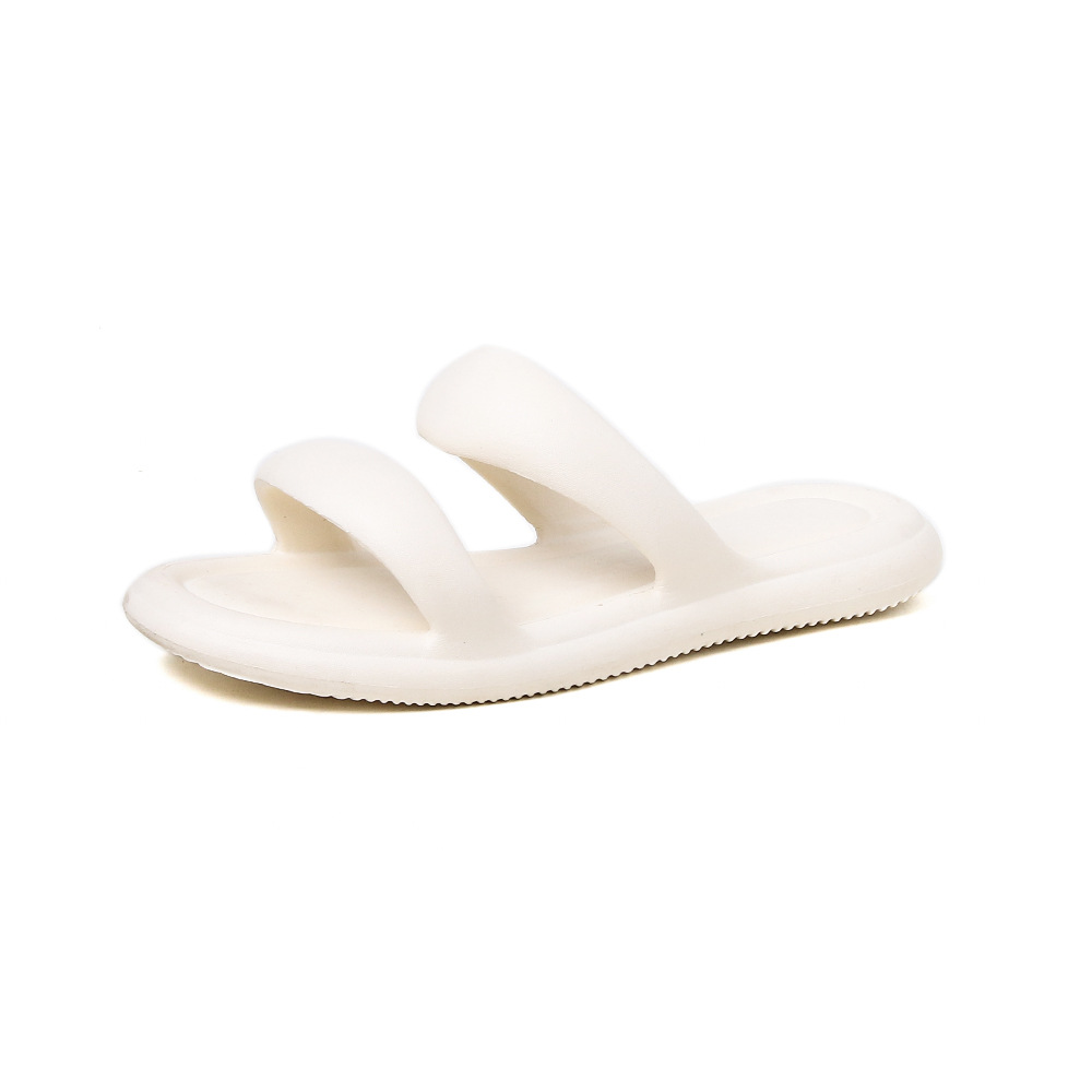 European And American Fashion Classic New Korean Style EVA Slip on Flat Soft Bottom Outdoor Sandals Beige - Shop at LoveMi