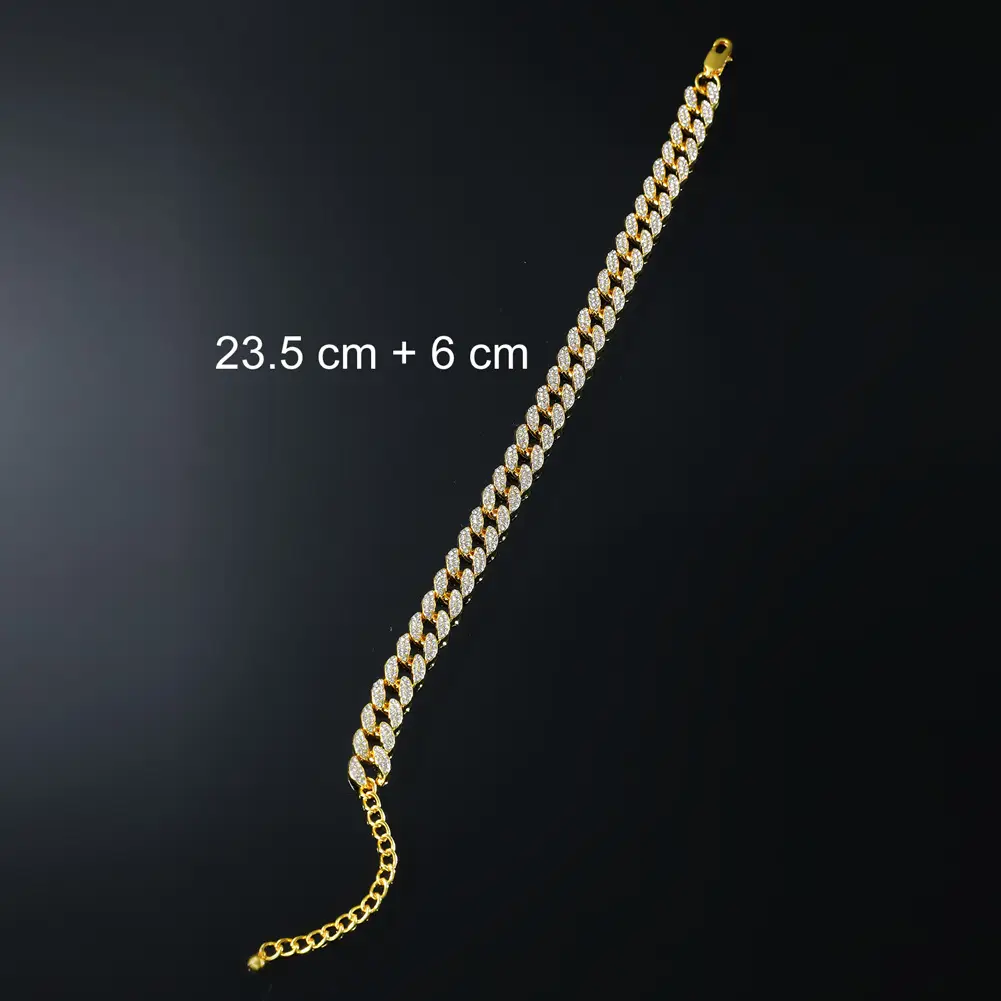Male Creative Versatile Full Diamond Cuban Chain Foot Chain