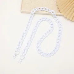 Colour Acrylic Chain Mobile Phone Charm Handmade Bag - Pure White - View 1