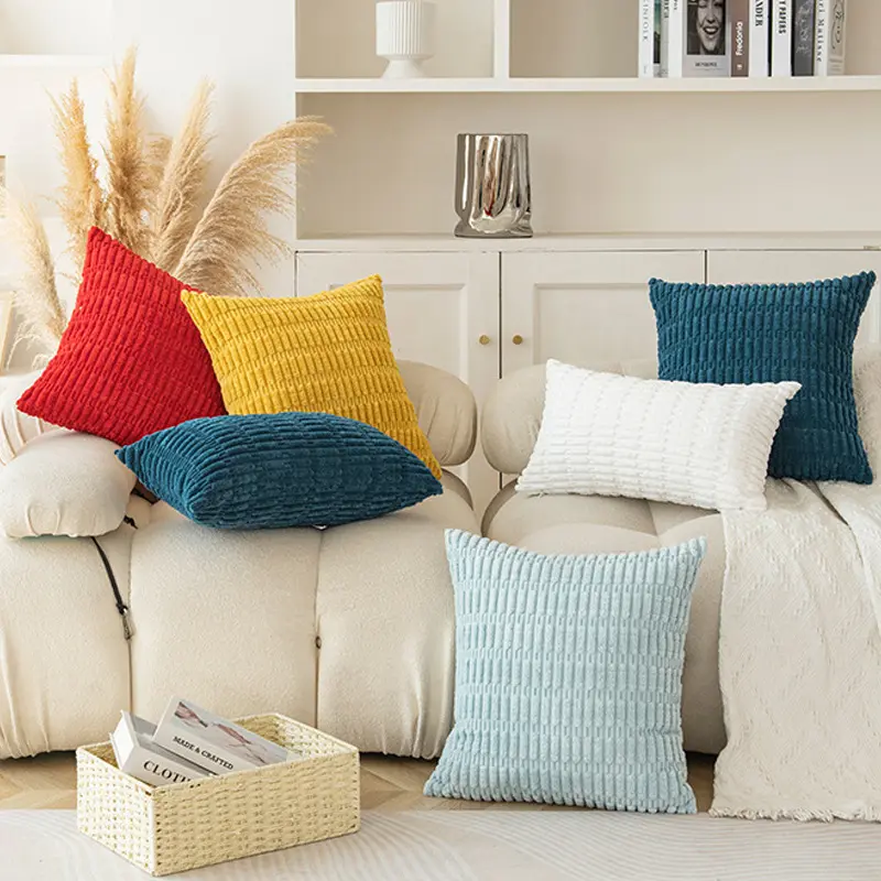 Modern Minimalist Corduroy Wheat-Grain Pattern Sofa Cushion