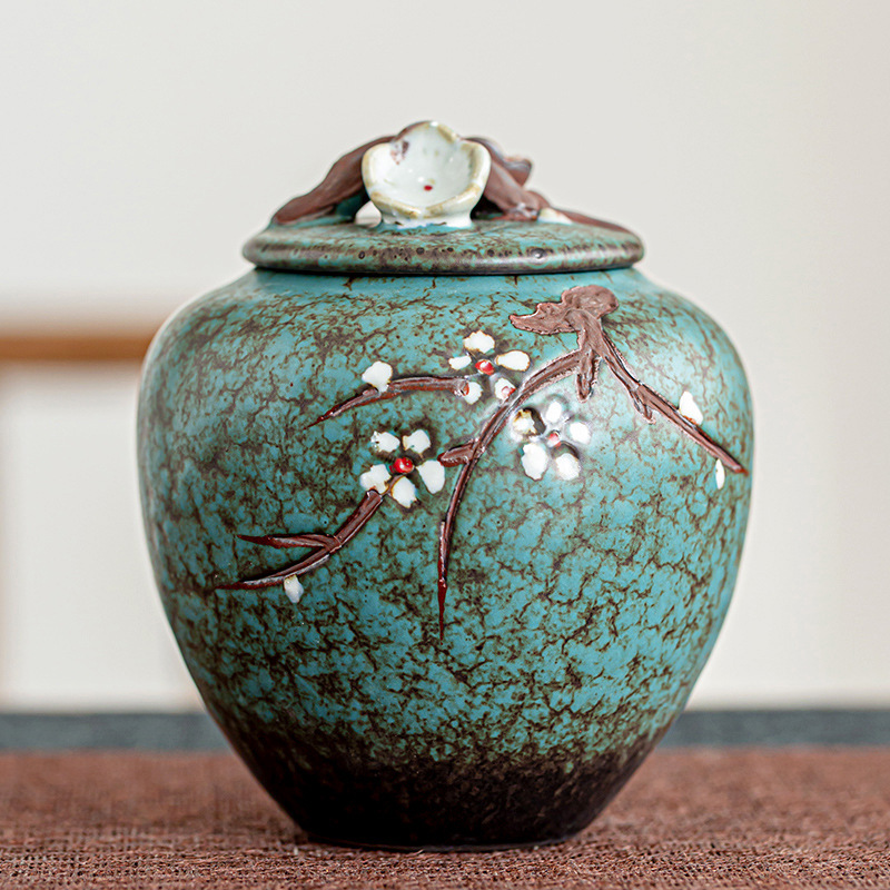 Hand-painted Vintage-printed Ceramic Airtight Tea Canister
