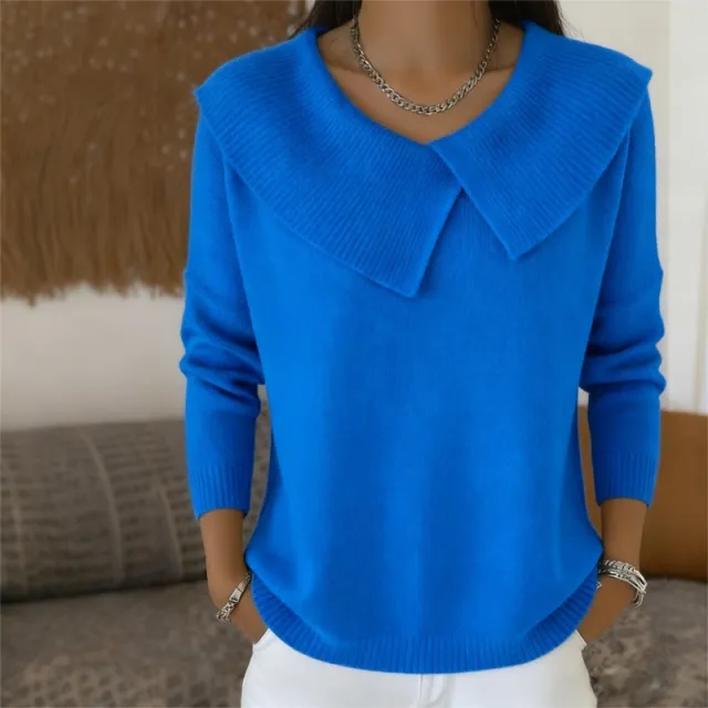 Fashionable Koreanstyle Retro Playful Slimming Turtleneck Sweater Sapphire Blue - Shop at LoveMi