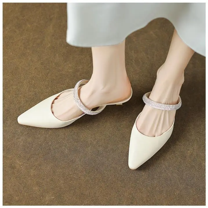 Stylish Stiletto Heels With Rhinestone Detailing And A Closed Toe