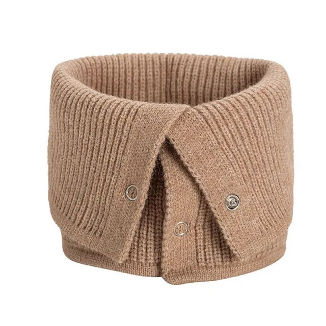 Autumn And Winter Students All match Neck Warm Button Bandana Khaki - Shop at LoveMi
