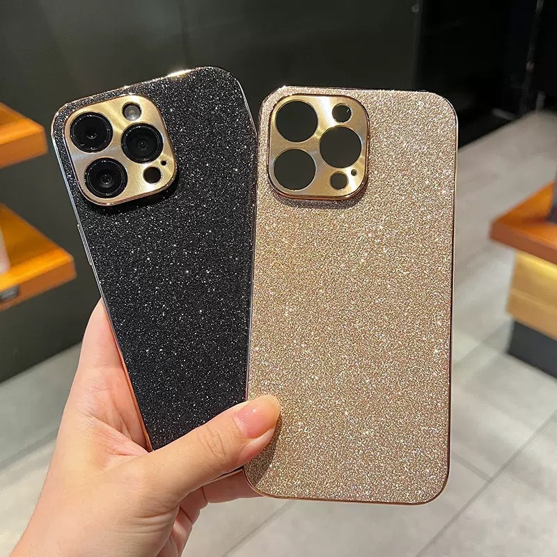 Electroplated Star Diamond Glitter Phone Case Metal CD Pattern Protective Cover