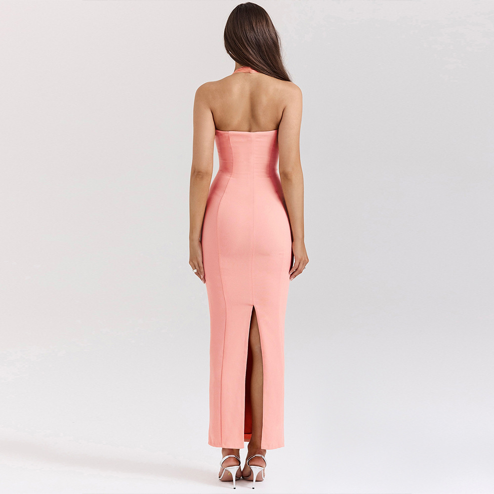 Title 2, Halter Backless Sleeveless Slim Fit Dress