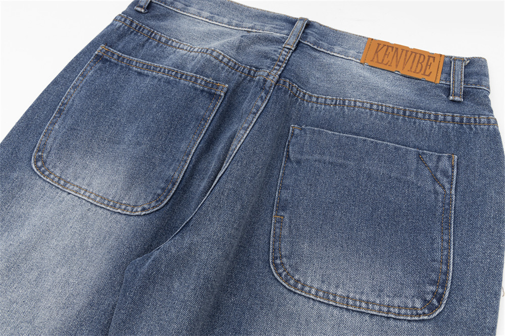 Fashion Embroidered Patch Loose Jeans Men