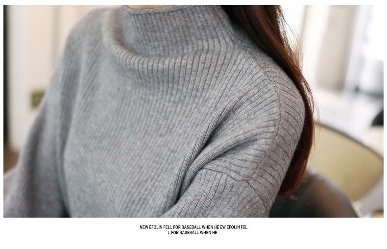 Title 9, Half Turtleneck Lantern Sleeve Sweater Loose Sl...