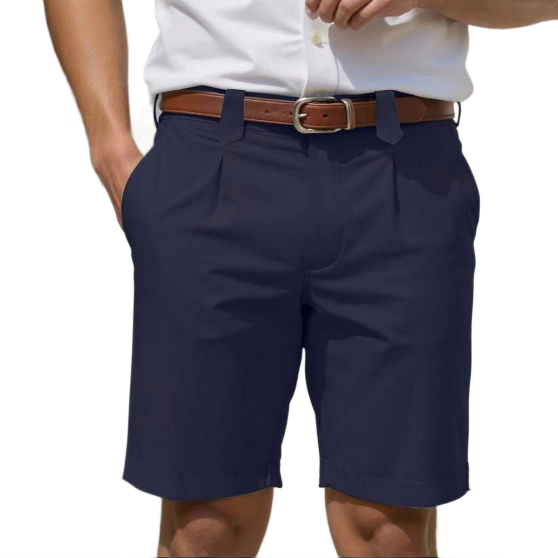 Business-Casual Slim-Fit Straight-Leg Shorts For Men 4