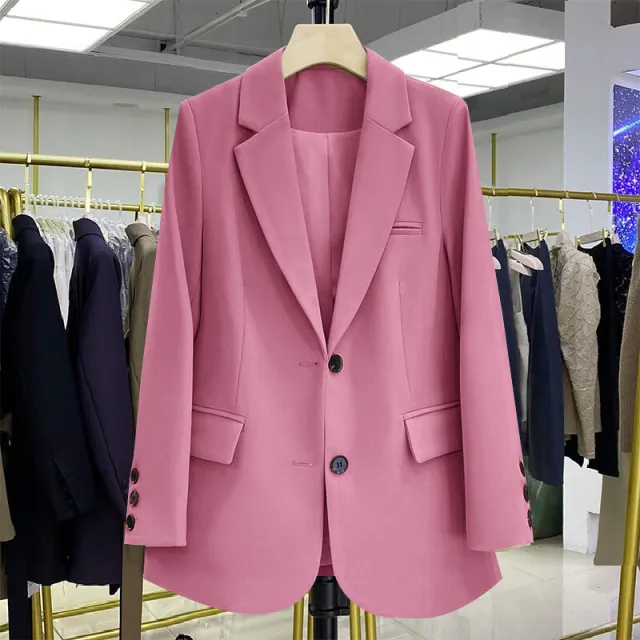 Women's Casual Loose Design Stylish Commuting Coat Purple Pink - Shop at LoveMi
