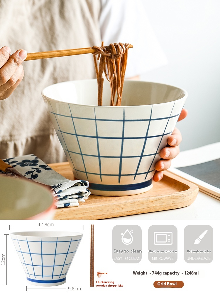 Grid Large Noodle Bowl