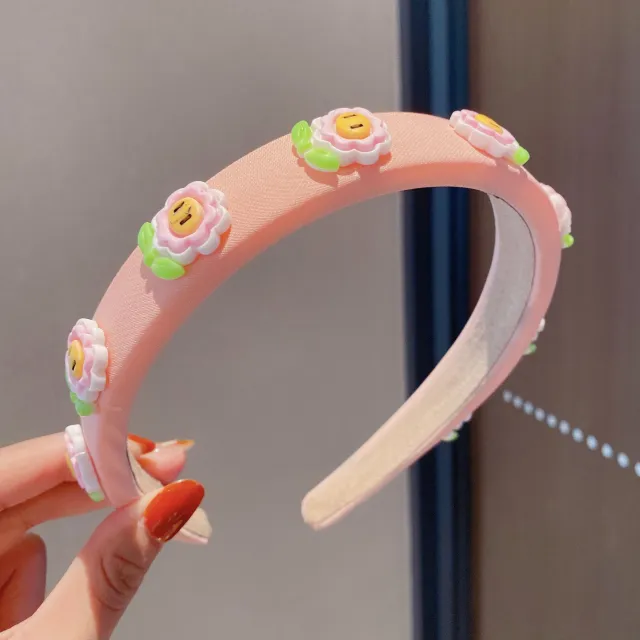 Small Flower Face Wash Makeup Hair Band Pink Type A - Shop at LoveMi
