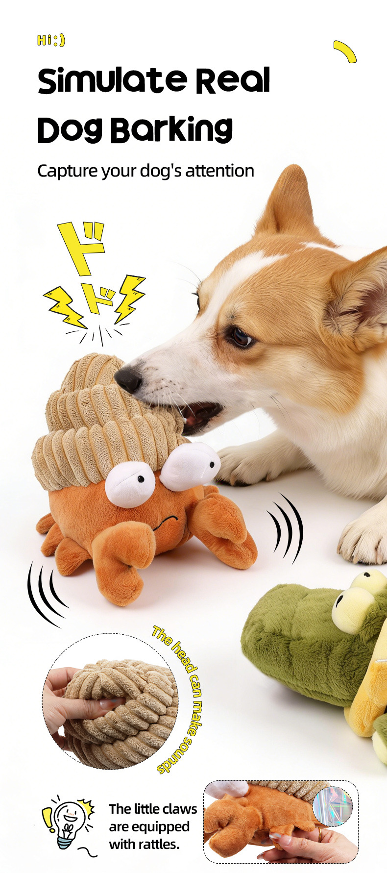 Electric Plush Dog Toy Vibrating Interactive Rechargeable detail photo 6