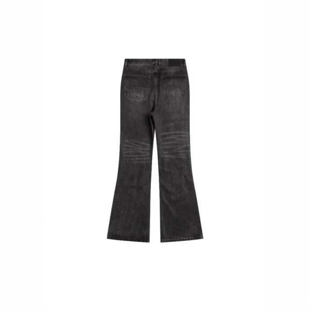 Washed Old Black And Gray Slightly Flared Jeans Men Black - Shop at LoveMi