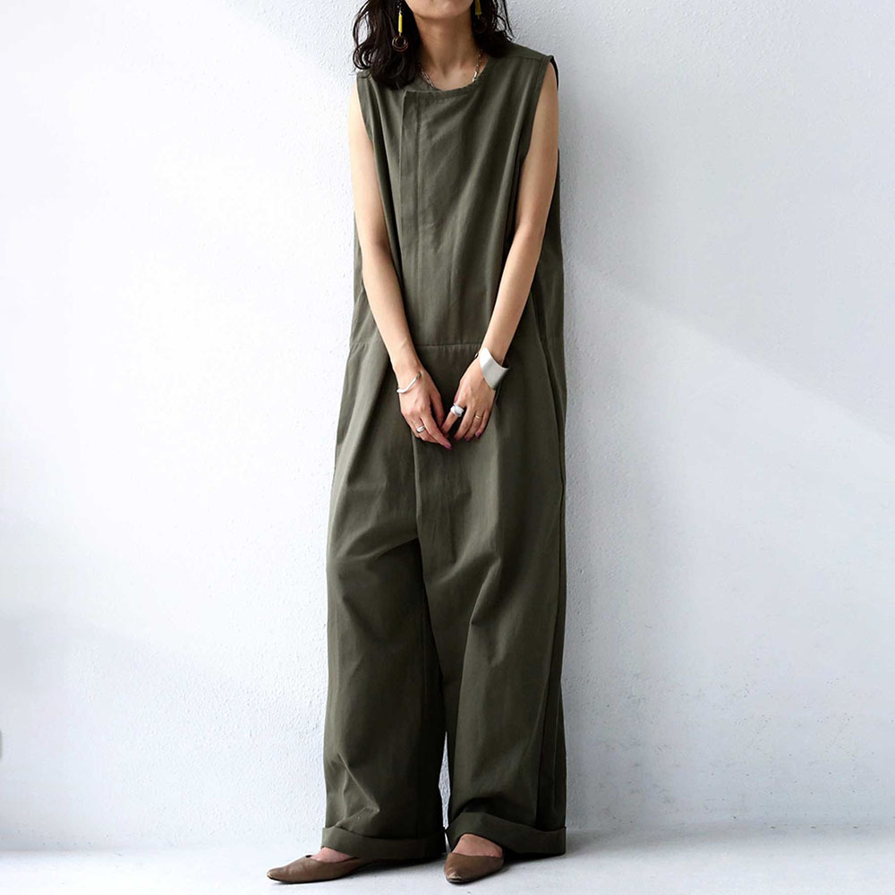 Title 3, Temperament Pure Color Sleeveless Jumpsuit For ...