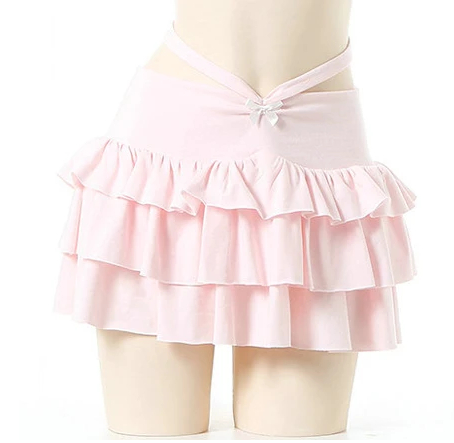 Thin Breathable Sweet Cute Solid Color Homewear Pink Skirt - Shop at LoveMi