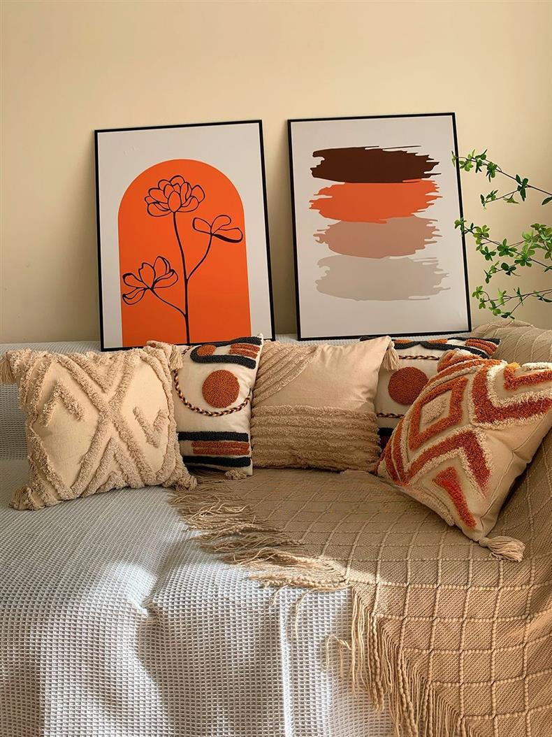 Geometric Plush Pattern Pillow Covers Bohemian Style