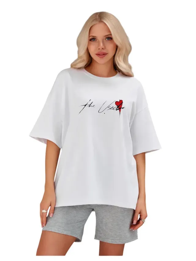 Versatile Minimalist Letter print Short sleeve Top For Women White - Shop at LoveMi