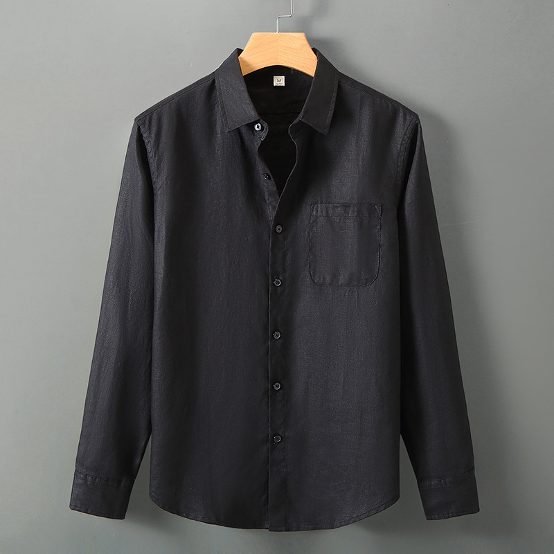 Loose-Fit Linen Long-Sleeve Shirt, picture 6 of 8