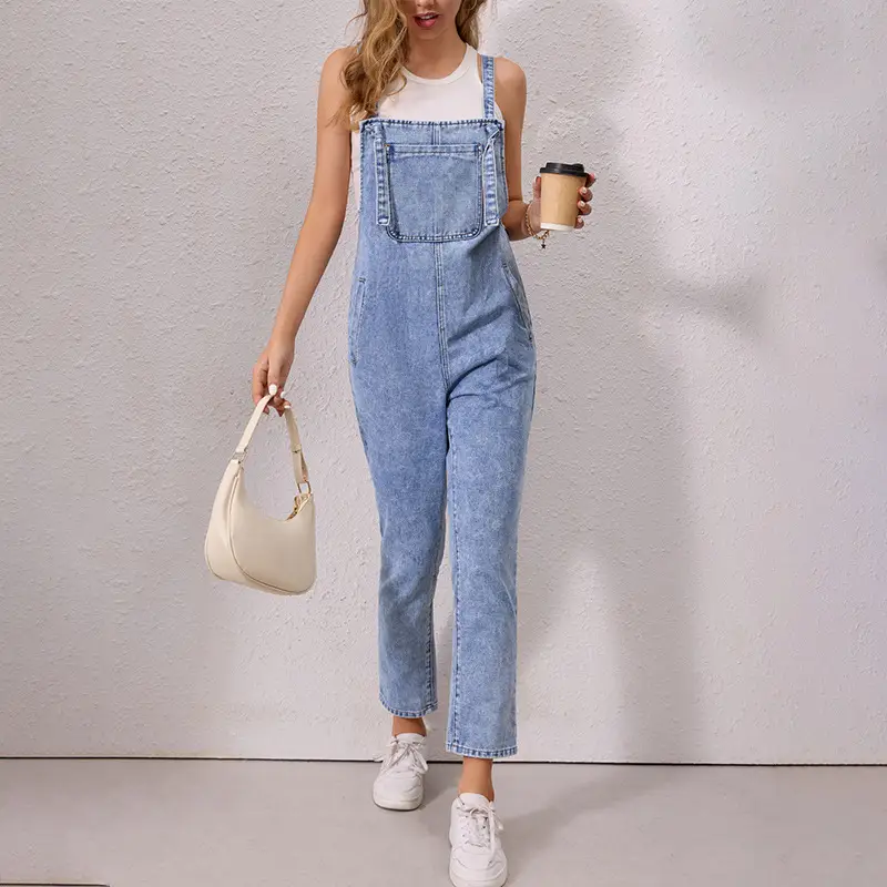 Autumn Loose Casual Simple Suspenders Pants