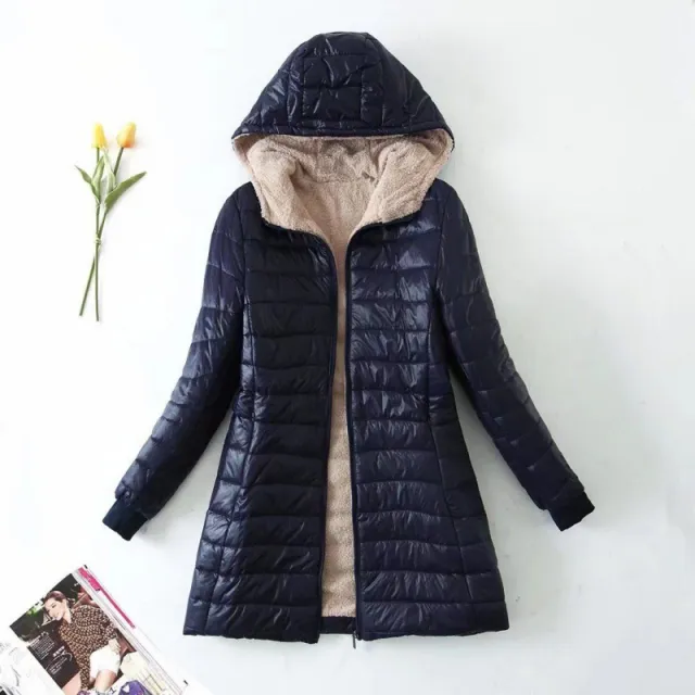 Hooded Slim Fit Fleece lined Warm Cotton Navy - Shop at LoveMi