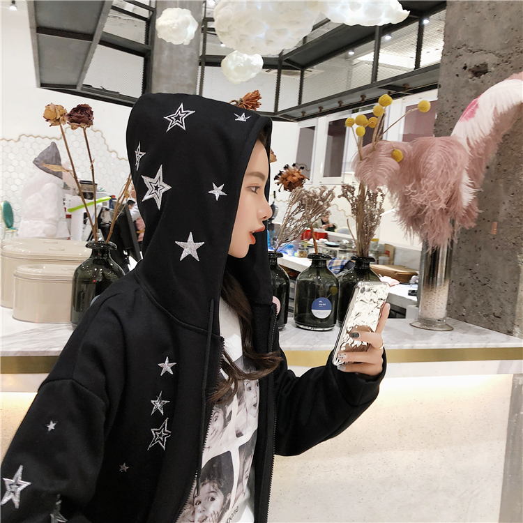 Title 8, Mid-Length Star Embroidered Small Sweater Coat