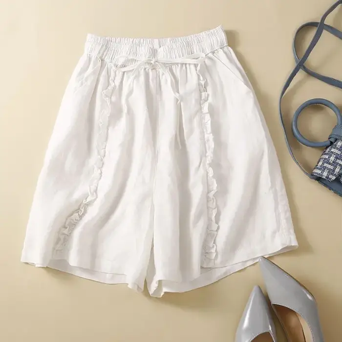 Summer Casual Wide-leg Plus-size Shorts For Women