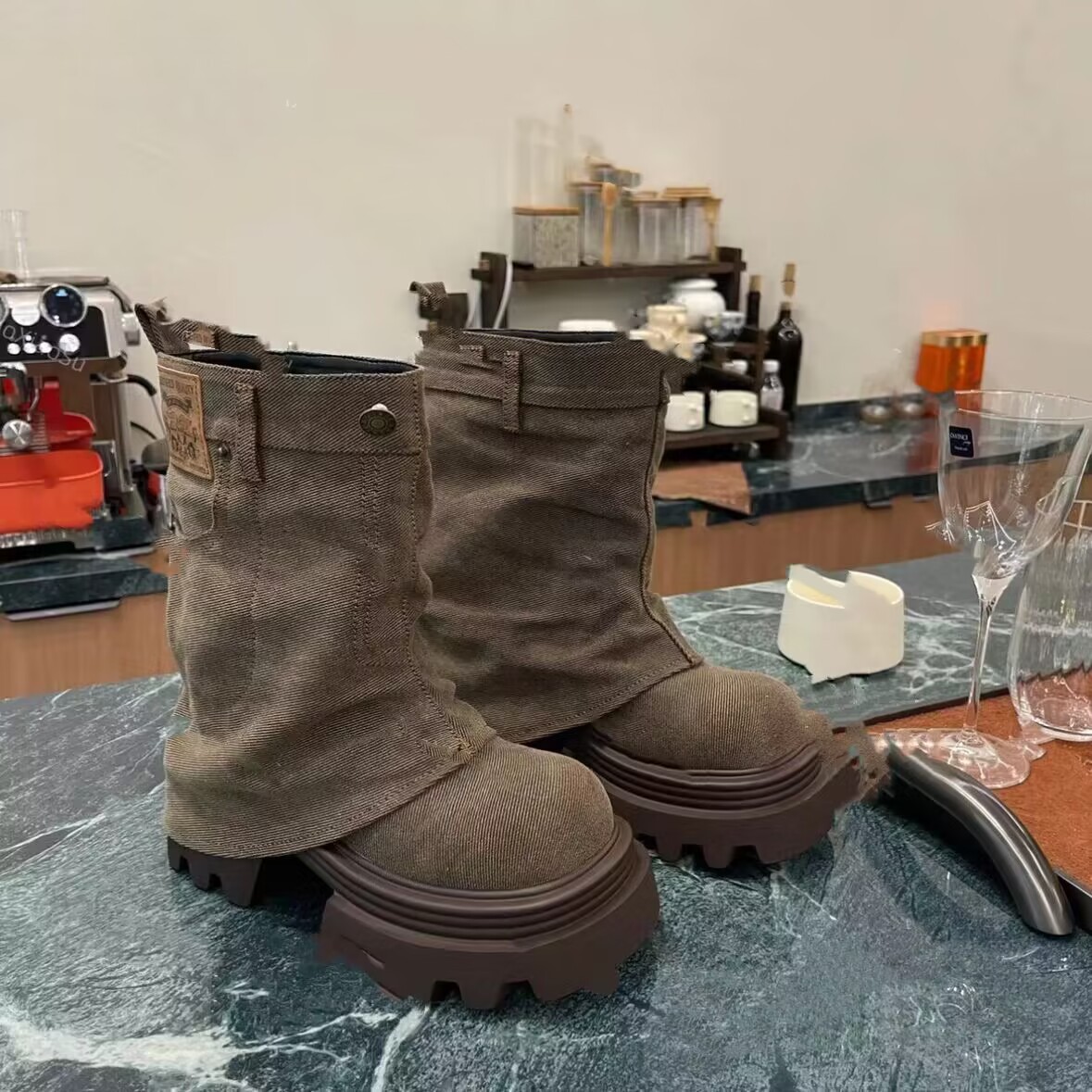 Versatile Casual Thick-soled Fashionable Cigarette Pants Boots For Women