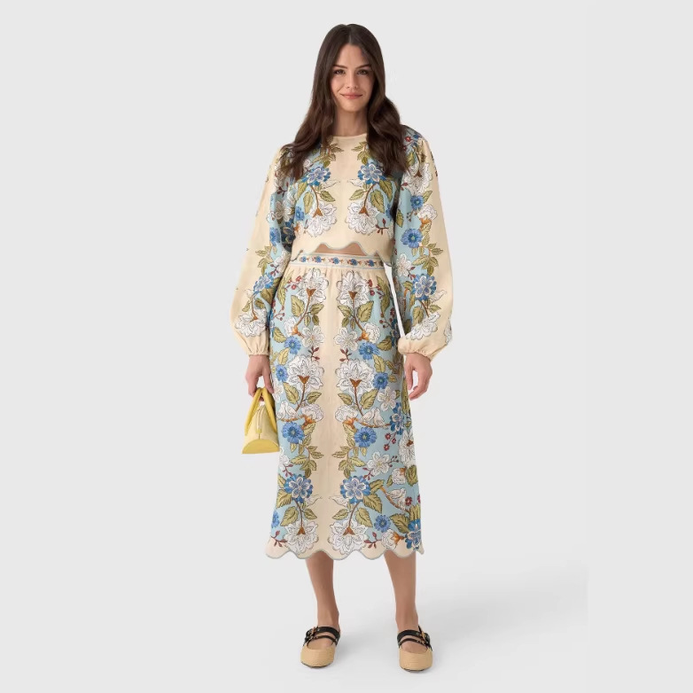 Womens Fashionable Printed Two-Piece Dress Set