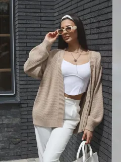 Fashionable Knitted Loose And Simple Sweater For Women - Light Camel - View 1