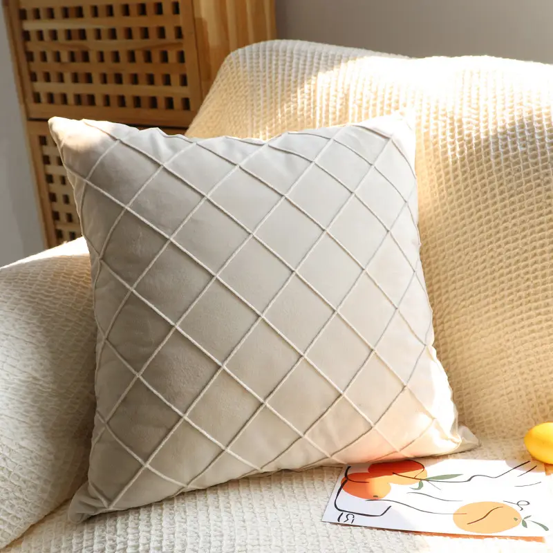 Velvet Rhombus Pillow Cover Sofa Cushion Cover