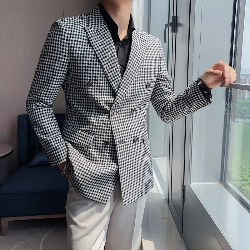 Men's Spring New Houndstooth Suit Jacket