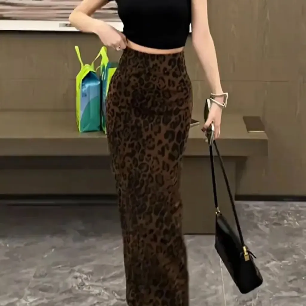 Sexy, Chic Leopard-print Skirt For Womenautumnwinter Style - Leopard