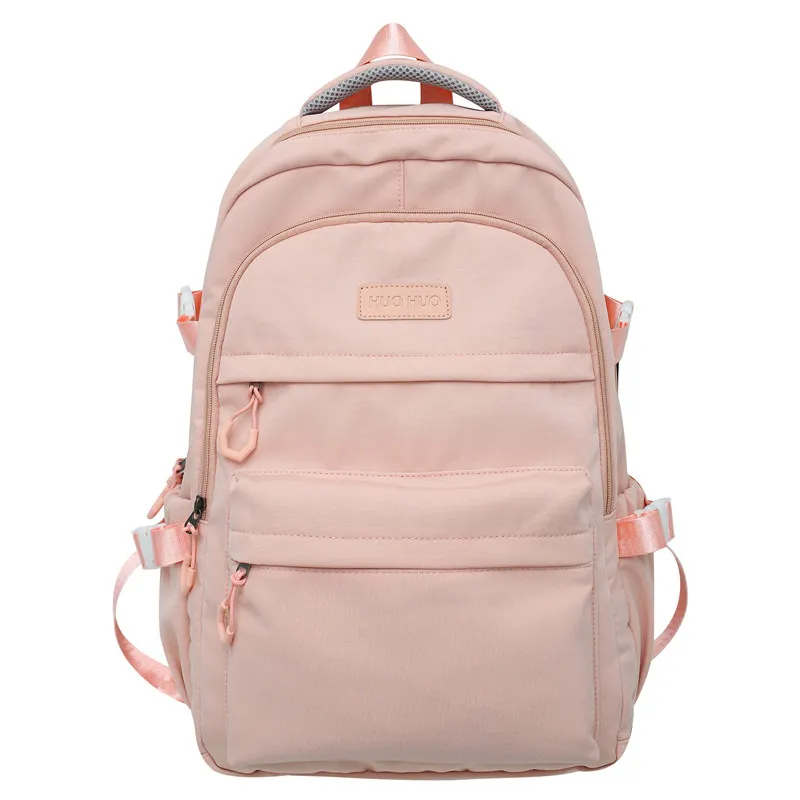 Simple Travel Large Capacity Backpack Japanese Style - Pink