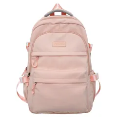 Simple Travel Large Capacity Backpack Japanese Style - Pink - View 1